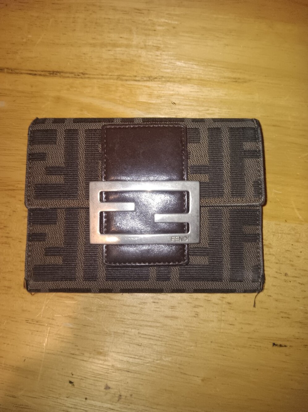 Fendi FF Vintage Zucca Canvas Snap Wallet